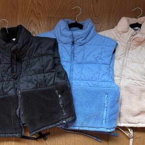 Set of 3 Joy Lab vest from Target. Quilted Puffer Vest - Black, Blue, & Cream